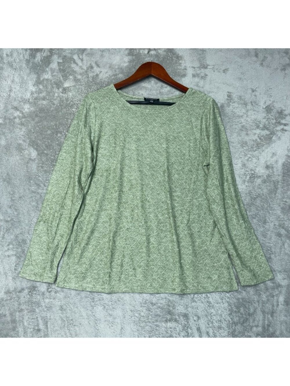 NWOT Mario Serrani Women's S Green Textured Long Sleeve  Knit Top G2173